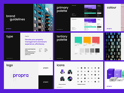 Propra brand guidelines app brand brand guidelines colours deck design icons logo palette slides typography visual identity