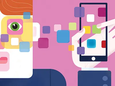 Smartphone Button Man apple apps editorial facebook illustration iphone seo seo icons smartphone social media social network ui