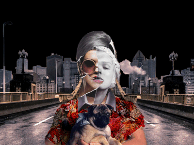 Identity Glitch art collage design gif photoshop action