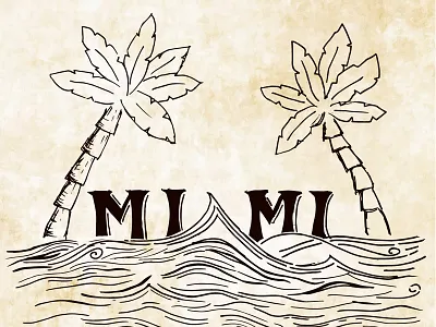 Miami II design font illustration miami palm palmtree sea showusyourtype sketch typo typography vector water