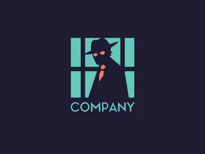 Noir Man Logo agent badass branding company cool dark design flat icon identity illustration logo man masculine mysterious neon noir simple vector vintage