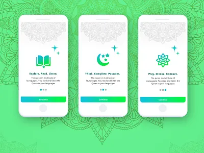 Quran Online Reading Mobile App Intro UI islamic app quran app spiritual