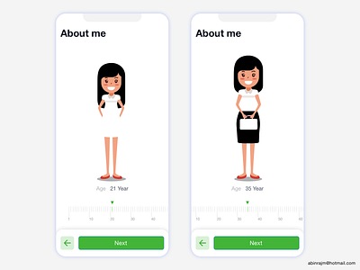 Fitness app - Age selection accessible age analytic color theory fitness app mobile ux