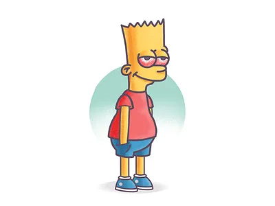 Bart High Simpson art bart cartoon character cool design eyes grunge happy high illustration ipadproart kush procreate red simpson texture weed yellow