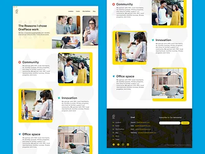 OP coworking website redesign branding clean color cosmetic coworking design flat graphic interface minimal portfolio typography ui ux web website