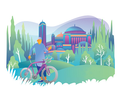 Go To Mesjid animation app cartoon character design flat icon illustration ui ux vector vectorart web website