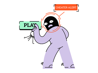 Cheating prevention art article blockchain blog character crypto game illustration mannheim person thief vector