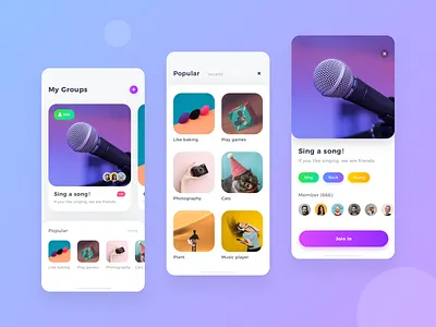 Groups app design ui