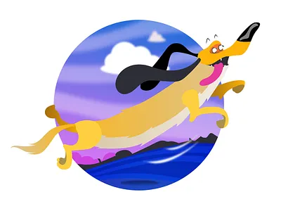 Dog artwork charakter circle illustration color digital dog illustration illustrator vectorart