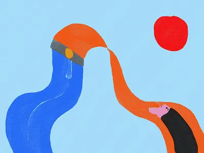 sunset bridge blue cool girl good evening illustration like pastel nice orange red sun sunset