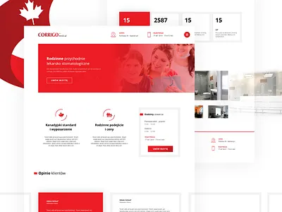 Corringo 2019 dentist dentistry design red ui webdesign