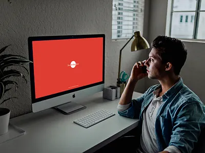 Free Developer Using iMac Mockup branding download free free mockup free psd mockup freebie freebies imac imac mockup mock up mockup mockup free mockup psd mockup template psd psd mockup ui ux