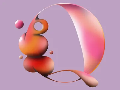 FEATURED Q for 36 Days of Type :) abstract boutique branding bubble circles color colors creation design for fun illustration letter lettering logo organic poster shape typography vector