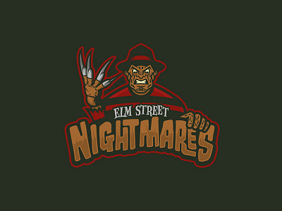 Elm Street Nightmares design geeky jerseys hockey ice hockey illustration logo logos sketch sports sports branding sports logo type vector