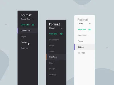 Format App - New Sidebar app flat format menu sidebar sidebar menu sidenav