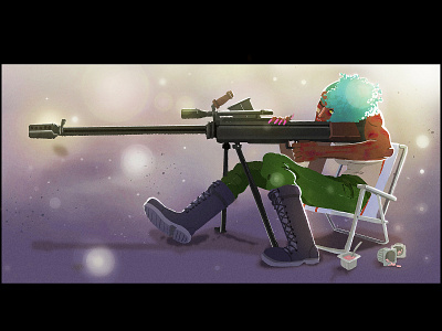 GUN WOMAN charachter design draw guiischer gun ilustracao