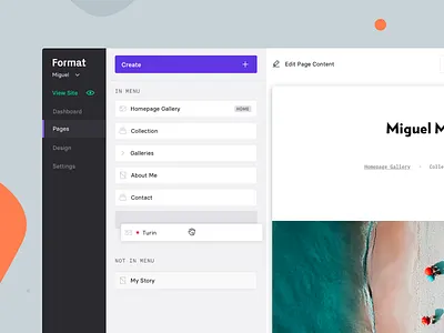 Format App - Pages Editor app design flat format menu ui ux web