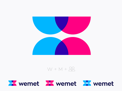 Logo concept for dating app ( for sale ) brand logo icon app branding identity mark face friends friendly date dating love couple gay lgbt meeting kiss kissing hug mw monogram people togheter person geometric wm leter w m women man sex we