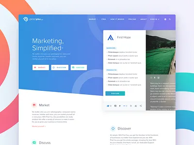 ProcYou Marketing - Homepage b2b b2c branding custom finance gradient healthcare homepage landing marketing responsive retail saas sales site startup trade ui pack web website