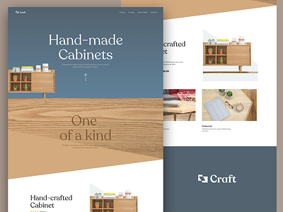 Craft Cabinets Web Site Design: Landing Page / Home Page UI/UX cabinets figma furniture homepage design landing page logo design website website design