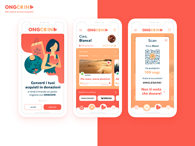 Ongcoin app art branding design flat icon identity illustration illustrator ios lettering logo minimal mobile type typography ui ux vector web