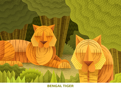 Endangered Bengal Tiger animals art bengaltiger character art characterdesign contemporary contemporaryillustration digital digitalart drawing endangered endangeredspieces illustration jungle modern modern art modernart modernillustration nature tiger