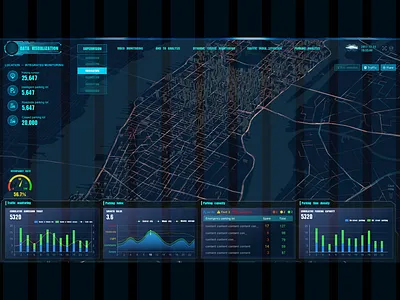 Urban Traffic Parking Guidance Home Page ui web design 城市项目 大屏设计 数据可视化