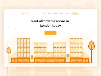Hotel website header hero illustration hotel website illustration london ui design ui ux design ux design web website website design website header