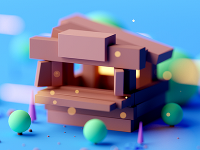 Wooden Tent 3d c4d cartoon cinema 4d cinema4d design fantasy forest game game asset game building game design illustration isometric isometric room low poly lowpoly octane