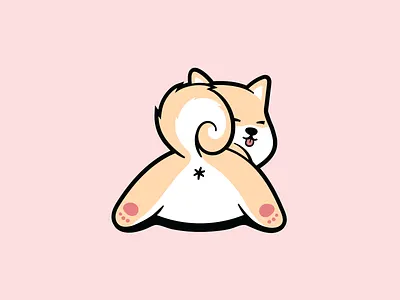 Shiba butt cute dog cute shiba dog dog butt doggo doggy illustration illustrator shiba shiba butt shiba dog shiba illustration shiba inu shirt t shirt vector