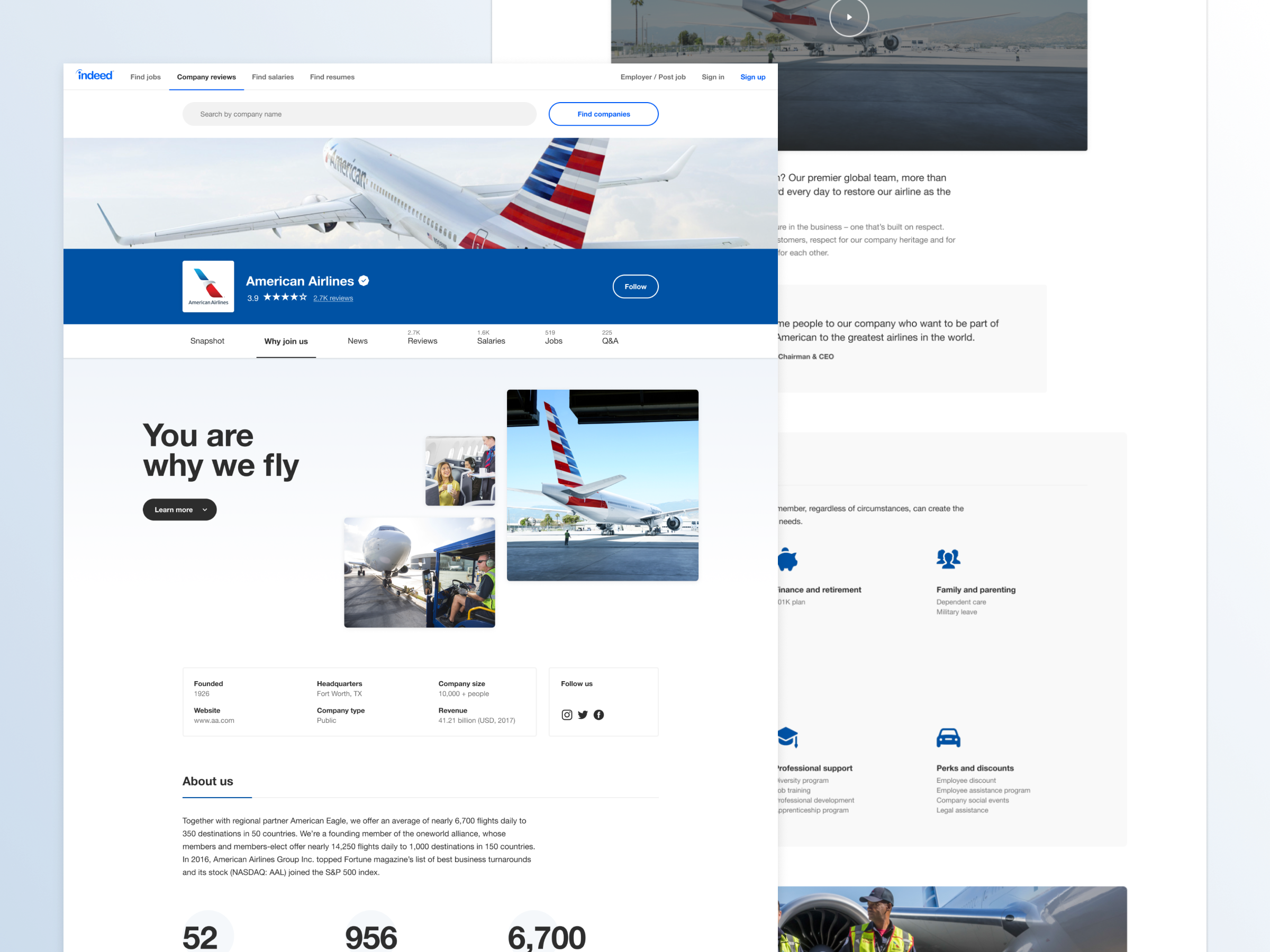 Company pages @ Indeed company customization editor hiring jobs landing layout page ui ux web website