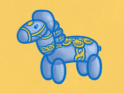 Dala Horse Balloon andersonville animal balloon chicago dala horse illustration swedish