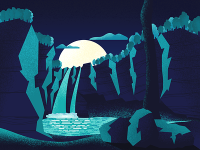 Waterfall adobe basketball design dribbble dribbblers flat grainy illustration illustrations illustrator landscape mountain photoshop shade shadows shots vector waterfall