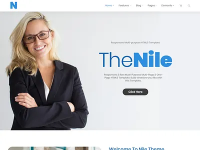 TheNile – Multipurpose HTML Template agency bootstrap bootstrap4 business corporate modern multipurpose onepage parallax particles background portfolio responsive video background