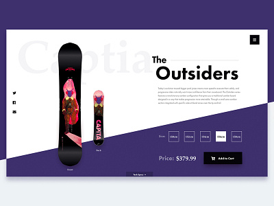 Snowboard Store browser ecommerce photoshop sketch snowboarding ui ux web design webflow website