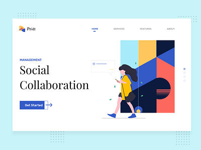 Prido Homepage clean concept design discover graphic design illustration minimal ui userinterface website