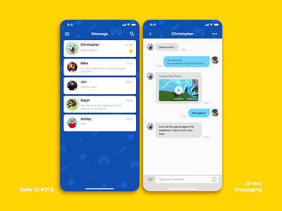 DailyUI #013 Direct Messaging app dailyui dailyui013 direct message interface message app ui