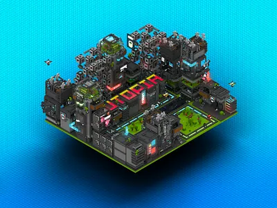 Utopia Simulation: Daytime 3d animation ar blender c4d city drones illustration isometric landscape low poly particles silicon valley siliconvalley technology videogame vr