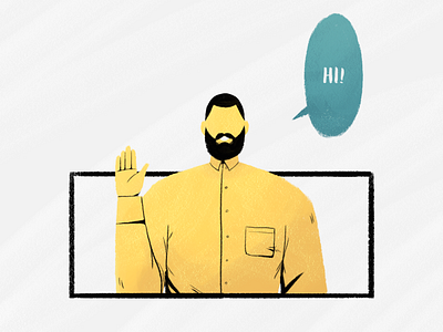 Hello there! animation design geometric illustration motion graphics portrait