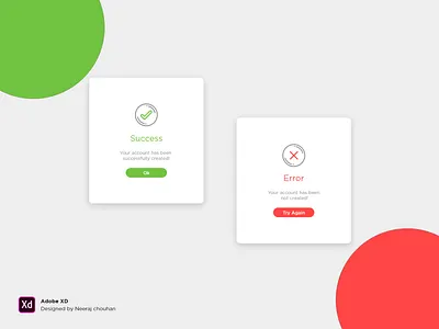 Success Error Popup error message popup success successful toast ui user experience ux user interface ux