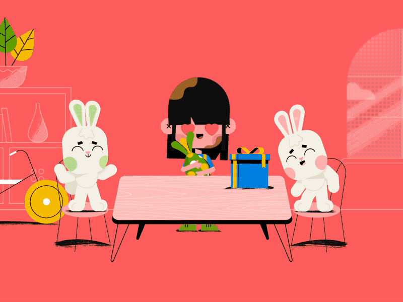 Chocolate or Gift? aftereffects animation character characteranimation design duik bassel flat illustration motion rubberhose vector