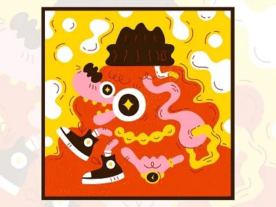 Buddy abstract abstractline character cool design dog dope experimental fashion flat gold graphic illustration print surrealism vector weird weird art