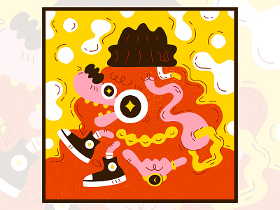 Buddy abstract abstractline character cool design dog dope experimental fashion flat gold graphic illustration print surrealism vector weird weird art