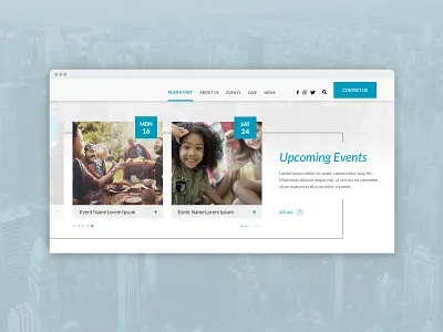website Events Section Design calendar concept corporate design event module ui ux vector web website