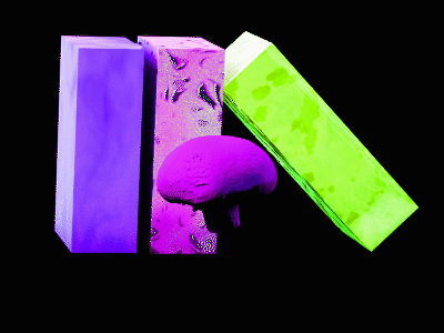 Mushrooms Gif 3d 3dmodel abstact c4d cinema 4d design gif hongo illustration mushroom octane render retro seta synthwave texture textures