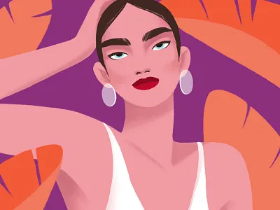 Orange leaves complementary colors fashion fashion illustration girl illustration leaves orange photoshop purple woman