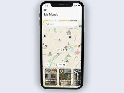 Apple Find My Friends App Redesign Concept app apple design design app find my friends fluid iphone x map ui ui ux