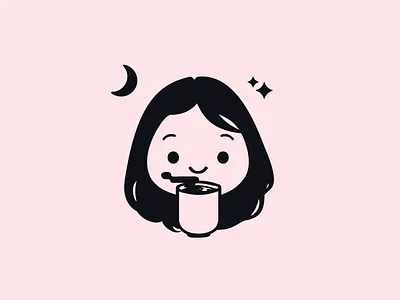 Tea-drinking Avatar avatar avatar design character illustration moon profile stars tea