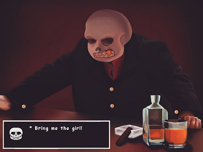MafiaFell Sans fanart madiafellsans mafiafell mafiatale mobfell realism sans soonerorlateryouregonnabemine undertale