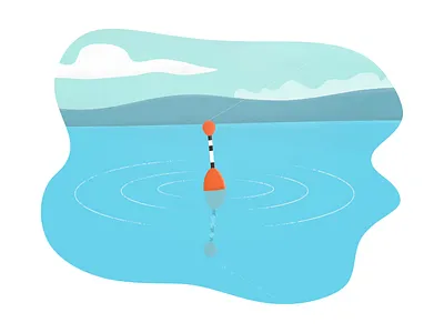 Bobber bobber calming colors fishing fishing float illustration nature simple water